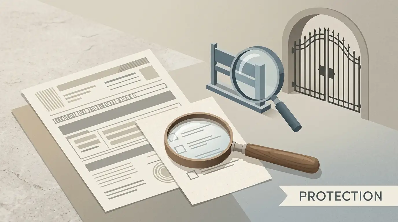 Neutral editorial illustration of a protective barrier representing online self-exclusion